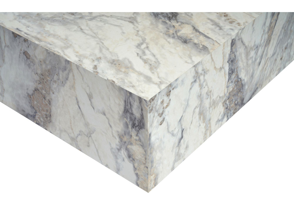 Mesa de centro em madeira "Prizma" - 90 x 90 x 35 cm - mármore Freesia