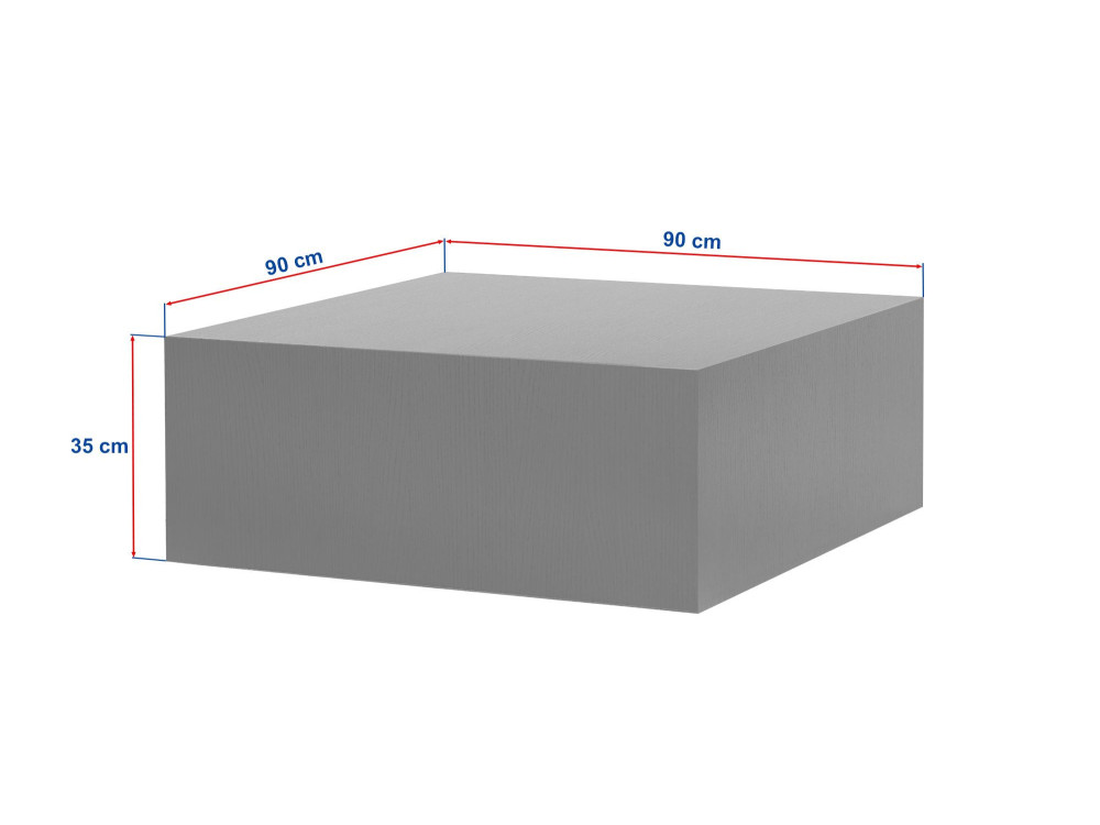 Mesa de centro em madeira "Prizma" - 90 x 90 x 35 cm - mármore Freesia