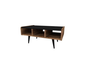 Mesa de centro em madeira "Line" - 90 x 56 x 40 cm - Nogueira clara