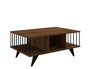 Mesa de centro de madeira "Bert" - 90 x 60 x 40 cm - Nogueira