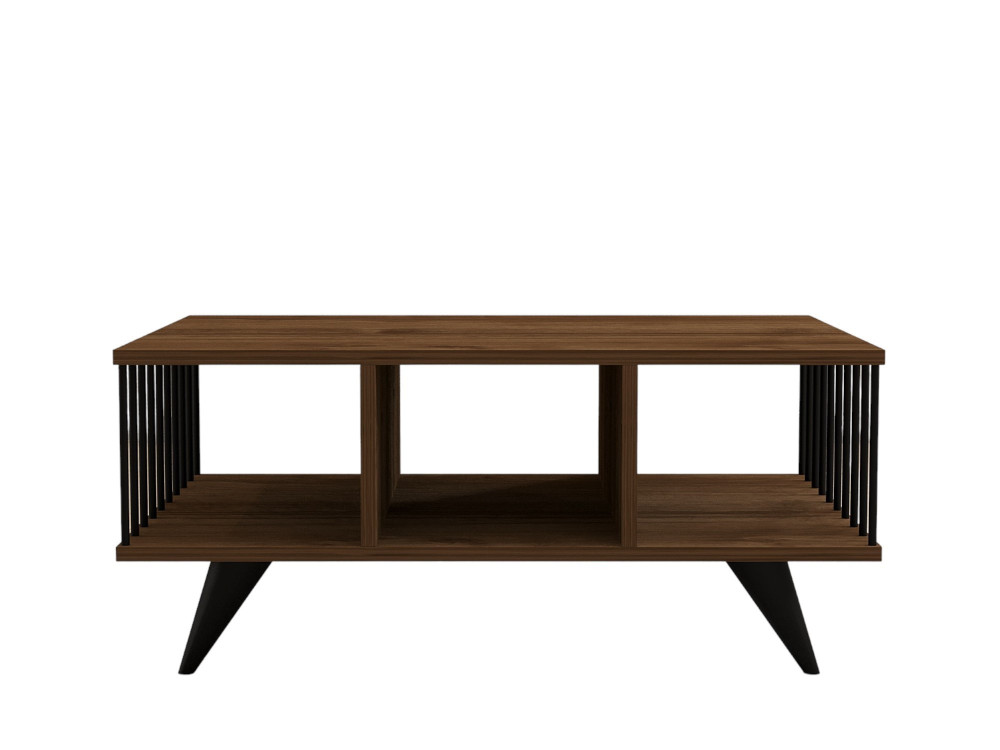 Mesa de centro de madeira "Bert" - 90 x 60 x 40 cm - Nogueira