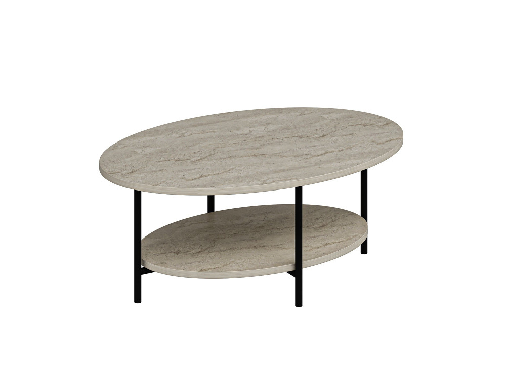 Mesa de centro de madeira «Elis» - 90 x 60 x 36 cm - Travertino