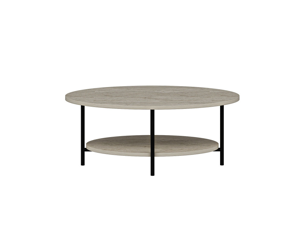 Mesa de centro de madeira «Elis» - 90 x 60 x 36 cm - Travertino