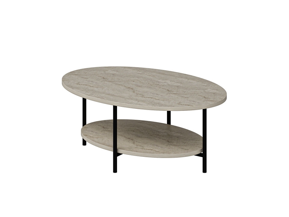Mesa de centro de madeira «Elis» - 90 x 60 x 36 cm - Travertino