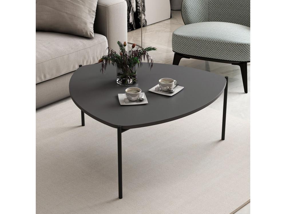 Mesa de centro de madeira "Lenny" - 90 x 89 x 40 cm - Antracite