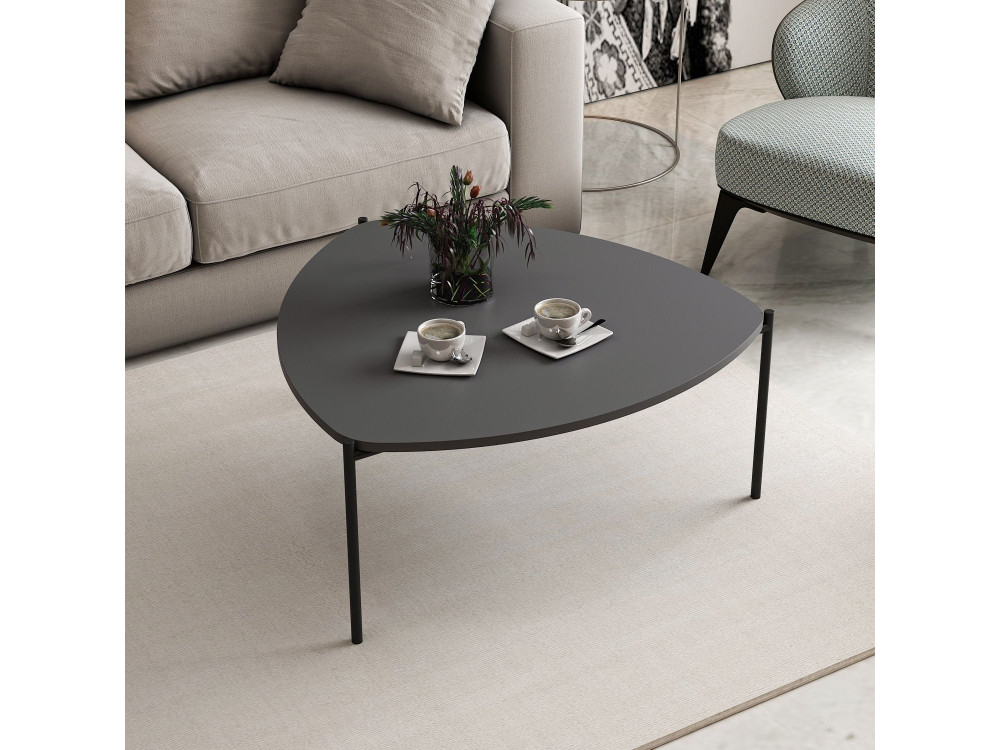 Mesa de centro de madeira "Lenny" - 90 x 89 x 40 cm - Antracite