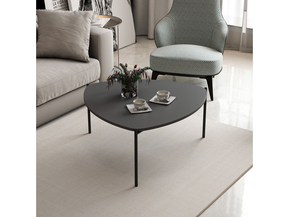 Mesa de centro de madeira "Lenny" - 90 x 89 x 40 cm - Antracite