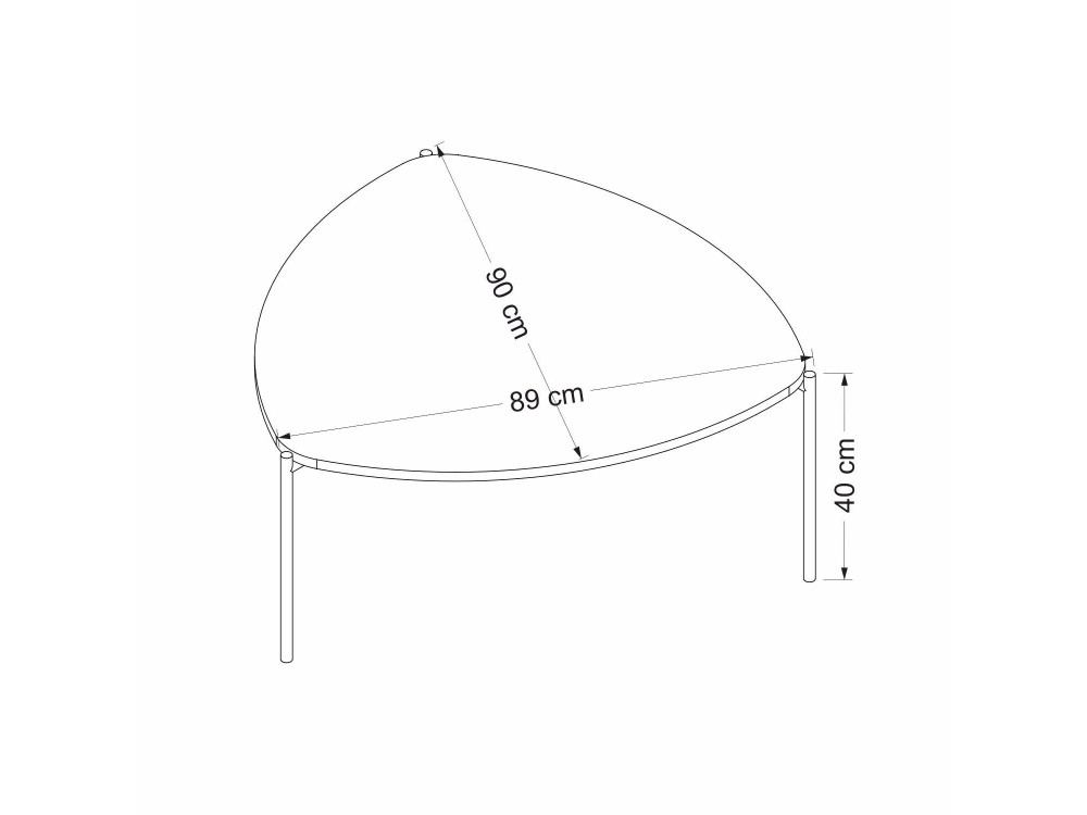 Mesa de centro de madeira "Lenny" - 90 x 89 x 40 cm - Antracite