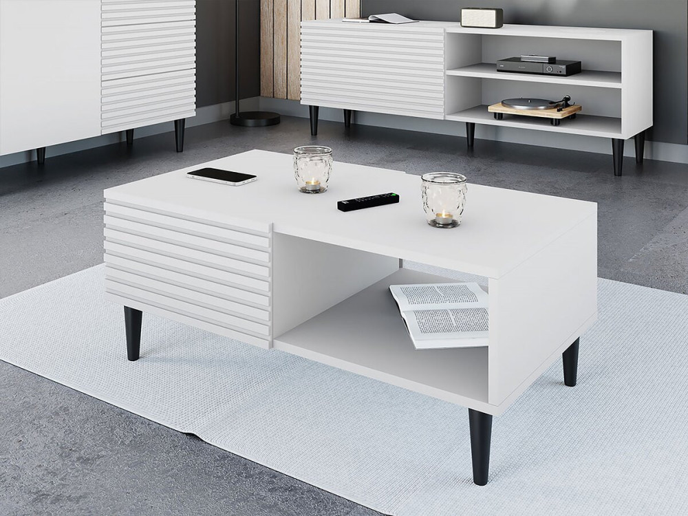 Mesa de centro "Nakomo" - 100 x 41 x 52 cm - Branco