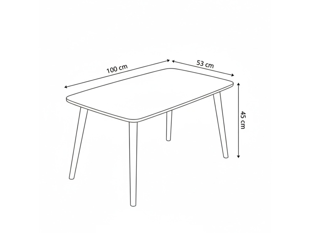 Mesa de centro de madeira "Luci" 100 x 53 x 45 cm - Carvalho