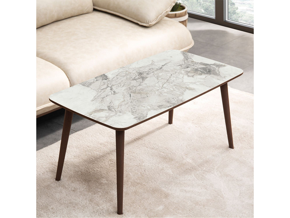 Mesa de centro de madeira "Luci" 100 x 53 x 45 cm - Branco