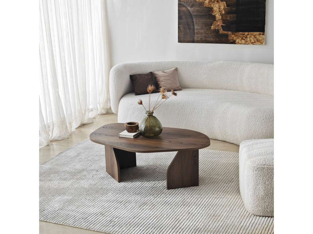 Mesa de centro de madeira "Rock" 100 x 60 x 35 cm - Nogueira