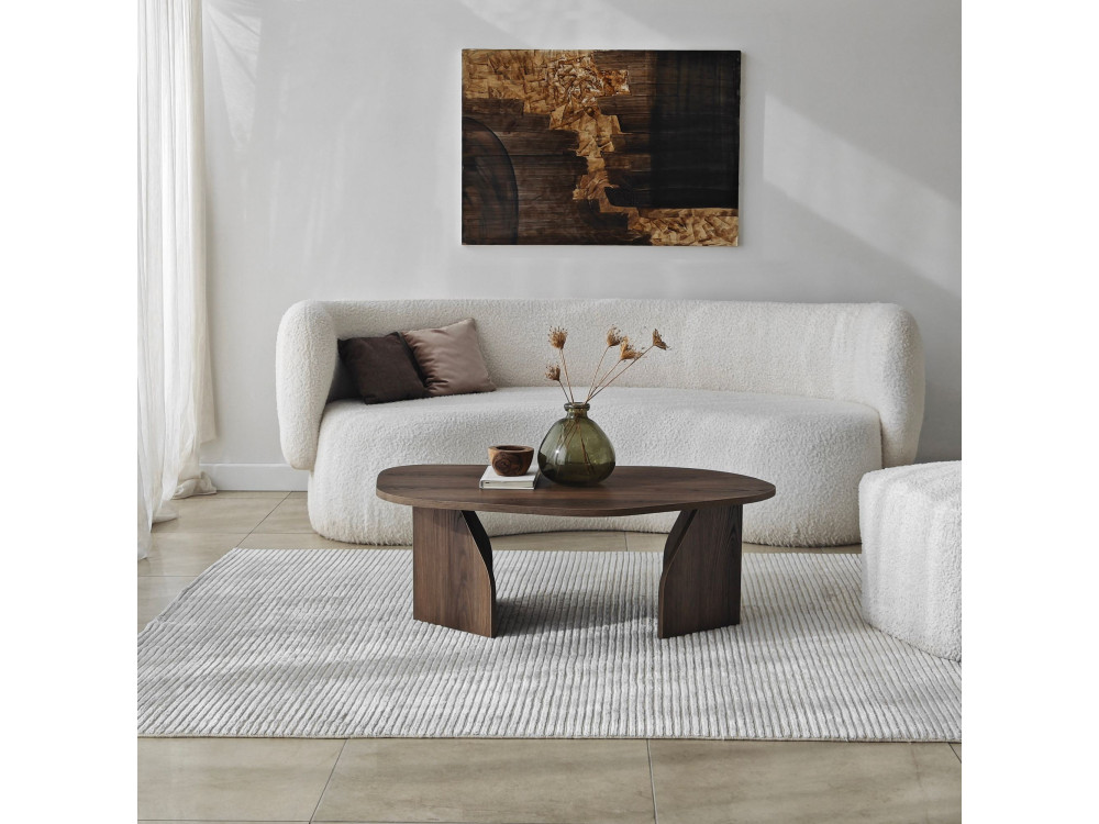 Mesa de centro de madeira "Rock" 100 x 60 x 35 cm - Nogueira