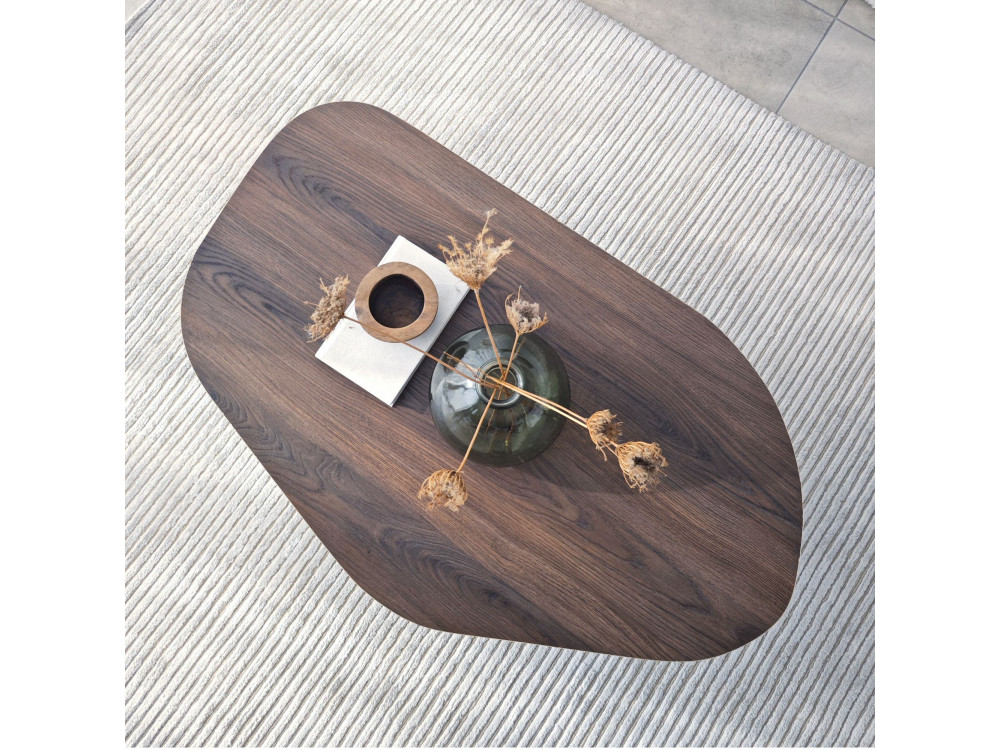 Mesa de centro de madeira "Rock" 100 x 60 x 35 cm - Nogueira