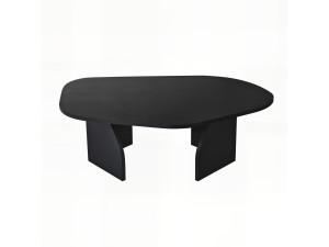 Mesa de centro de madeira "Rock" 100 x 60 x 35 cm - Preto