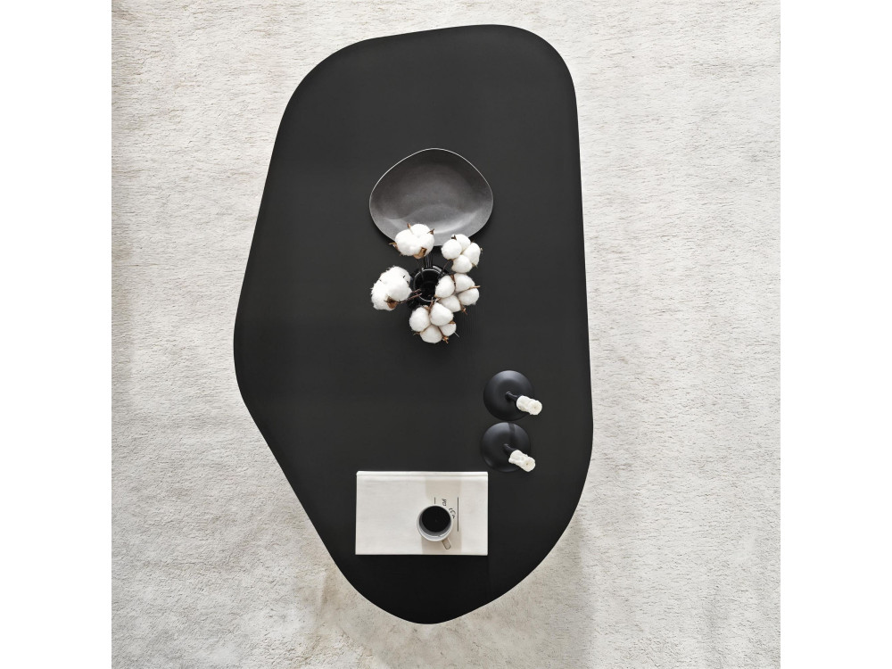 Mesa de centro de madeira "Rock" 100 x 60 x 35 cm - Preto