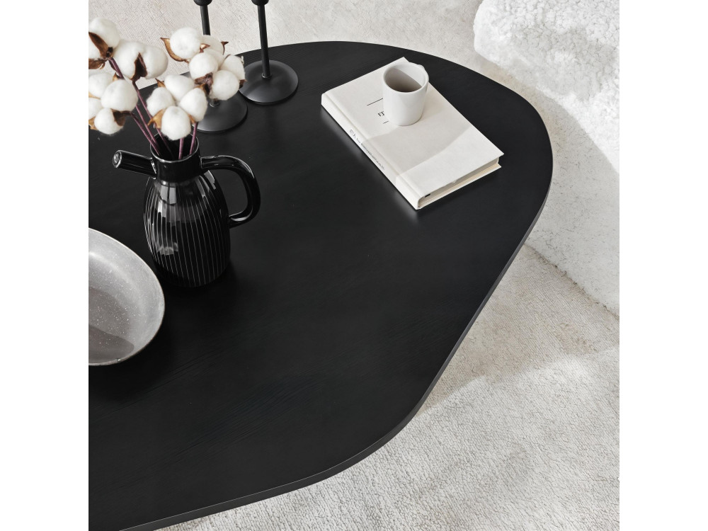 Mesa de centro de madeira "Rock" 100 x 60 x 35 cm - Preto