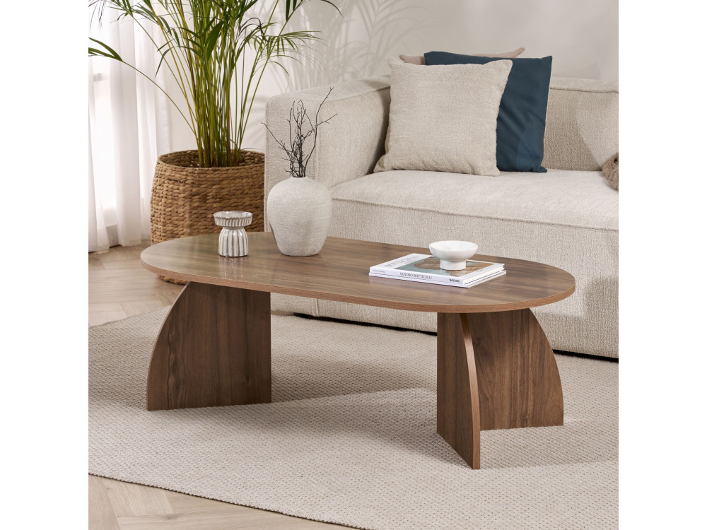 Mesa de centro de madeira "Melina" 120 x 60 x 40 cm - Nogueira