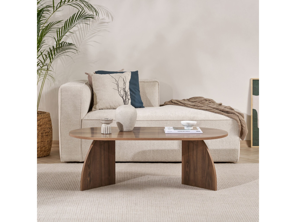 Mesa de centro de madeira "Melina" 120 x 60 x 40 cm - Nogueira