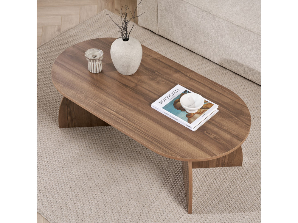 Mesa de centro de madeira "Melina" 120 x 60 x 40 cm - Nogueira