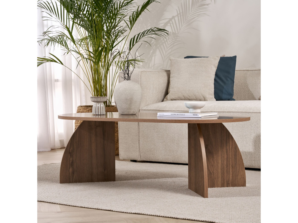 Mesa de centro de madeira "Melina" 120 x 60 x 40 cm - Nogueira