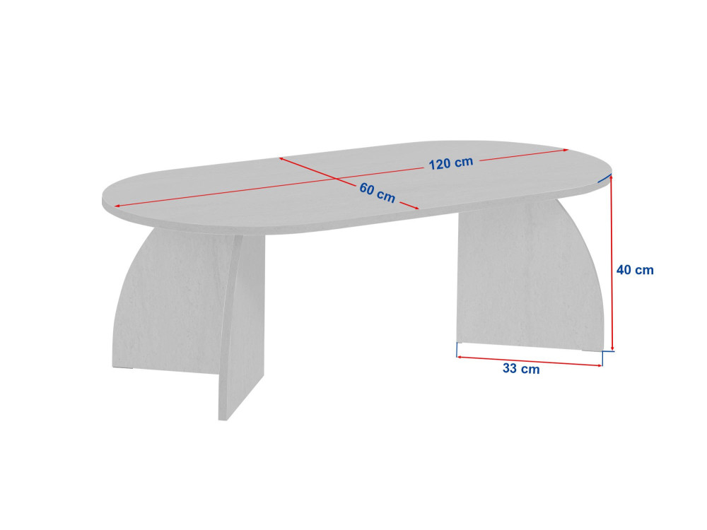 Mesa de centro de madeira "Melina" 120 x 60 x 40 cm - Nogueira
