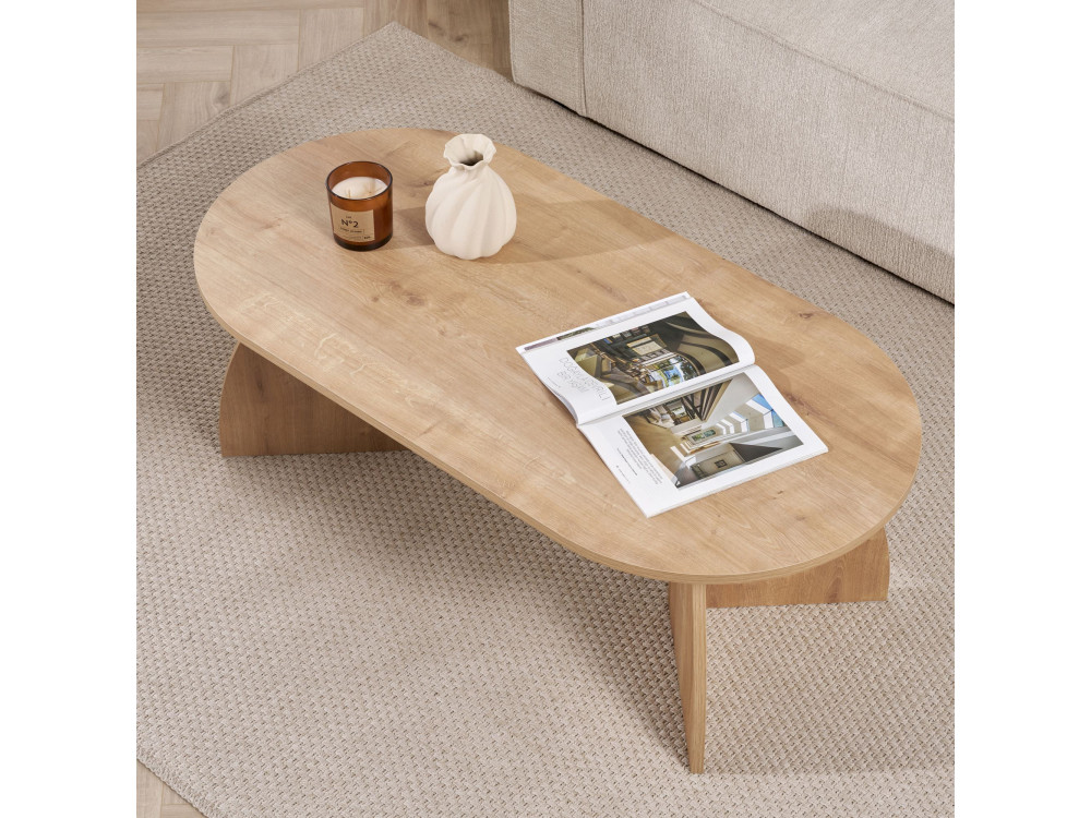 Mesa de centro de madeira "Melina" 120 x 60 x 40 cm - Carvalho safira