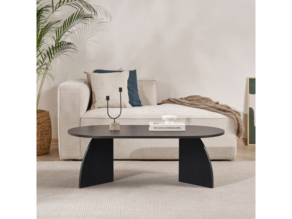 Mesa de centro de madeira "Melina" 120 x 60 x 40 cm - Madeira preta