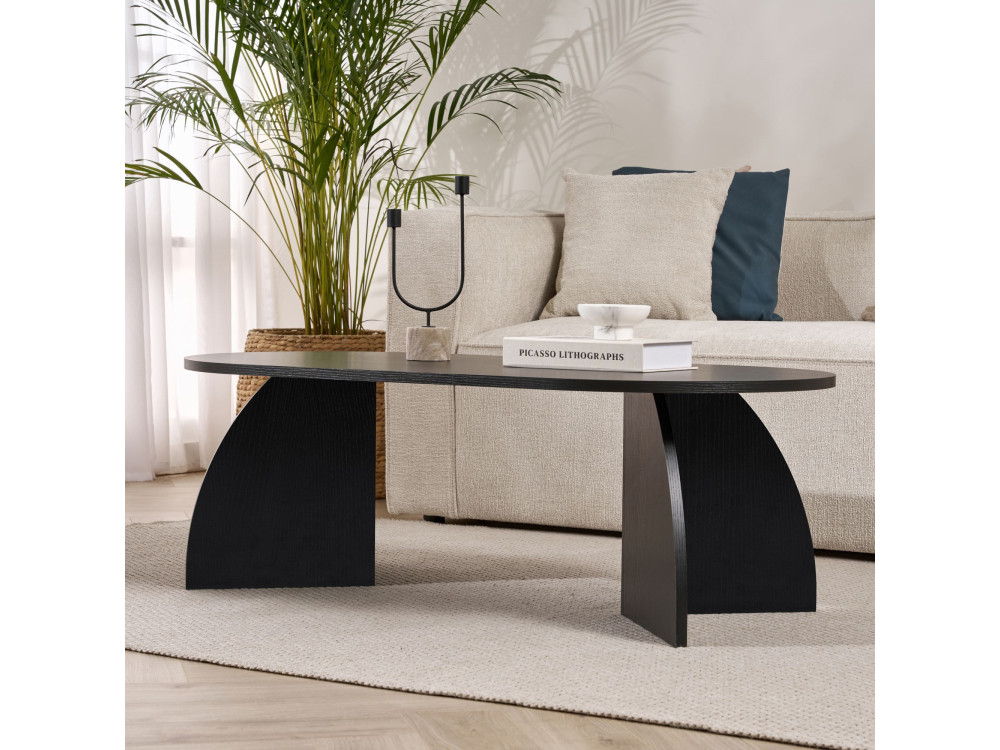 Mesa de centro de madeira "Melina" 120 x 60 x 40 cm - Madeira preta