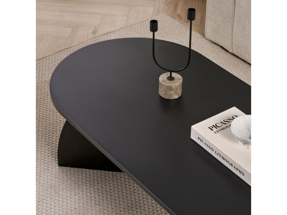 Mesa de centro de madeira "Melina" 120 x 60 x 40 cm - Madeira preta