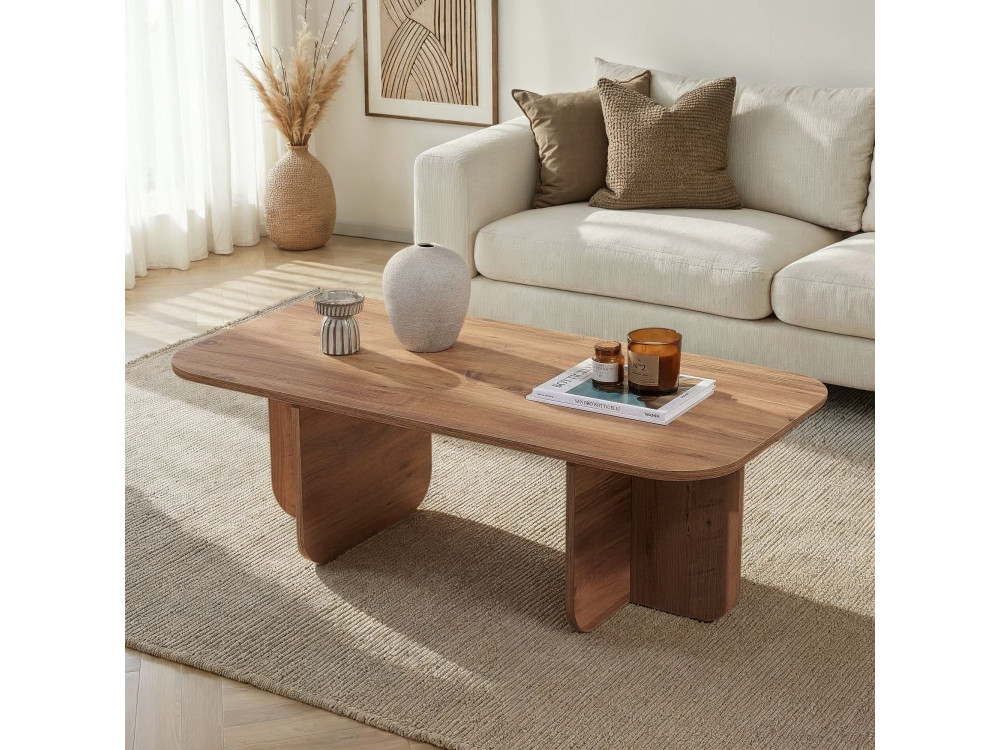 Mesa de centro de madeira "Akira" 120 x 60 x 41 cm - Pinho Atlântico