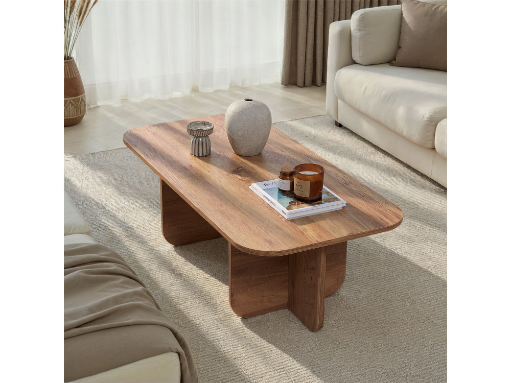 Mesa de centro de madeira "Akira" 120 x 60 x 41 cm - Pinho Atlântico