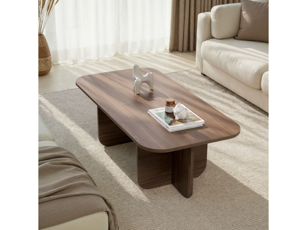 Mesa de centro de madeira "Akira" 120 x 60 x 41 cm - Nogueira