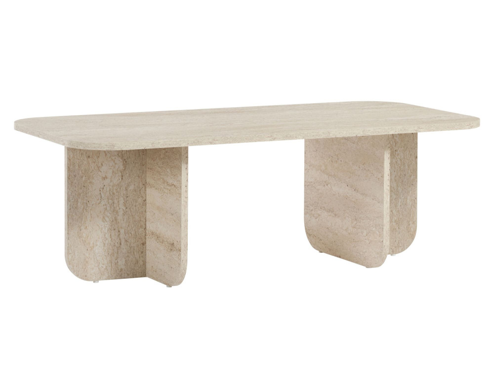 Mesa de centro de madeira "Akira" 120 x 60 x 41 cm - Travertino
