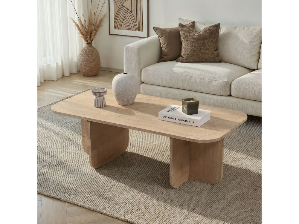 Mesa de centro de madeira "Akira" 120 x 60 x 41 cm - Carvalho safira