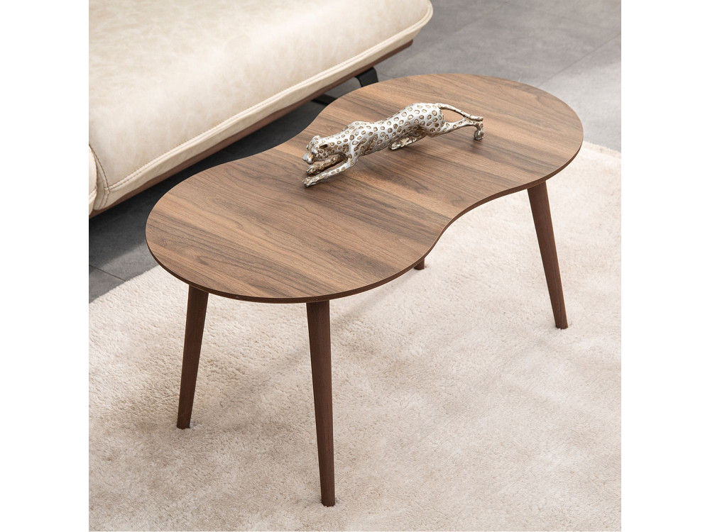 Mesa de centro de madeira "Moon" 99 x 54 x 45 cm - Nogueira
