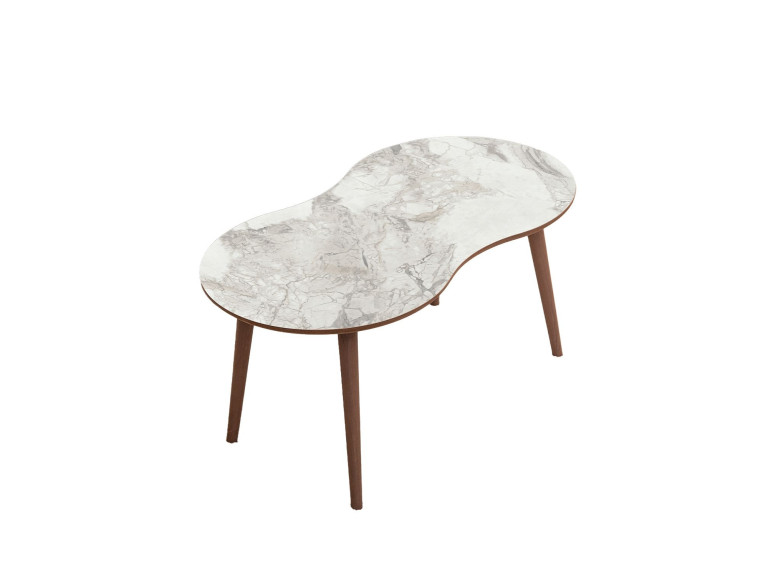 Mesa de centro de madeira "Moon" 99 x 54 x 45 cm - Branco