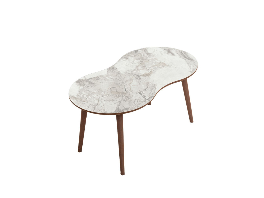 Mesa de centro de madeira "Moon" 99 x 54 x 45 cm - Branco