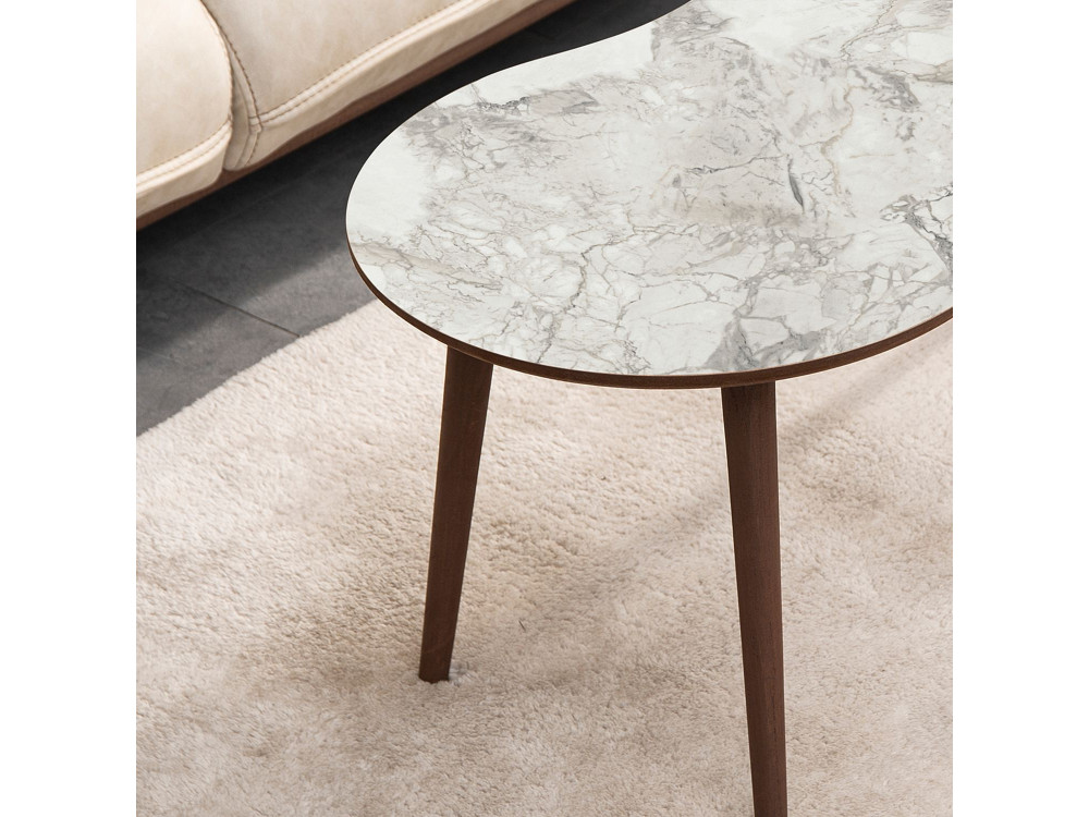 Mesa de centro de madeira "Moon" 99 x 54 x 45 cm - Branco