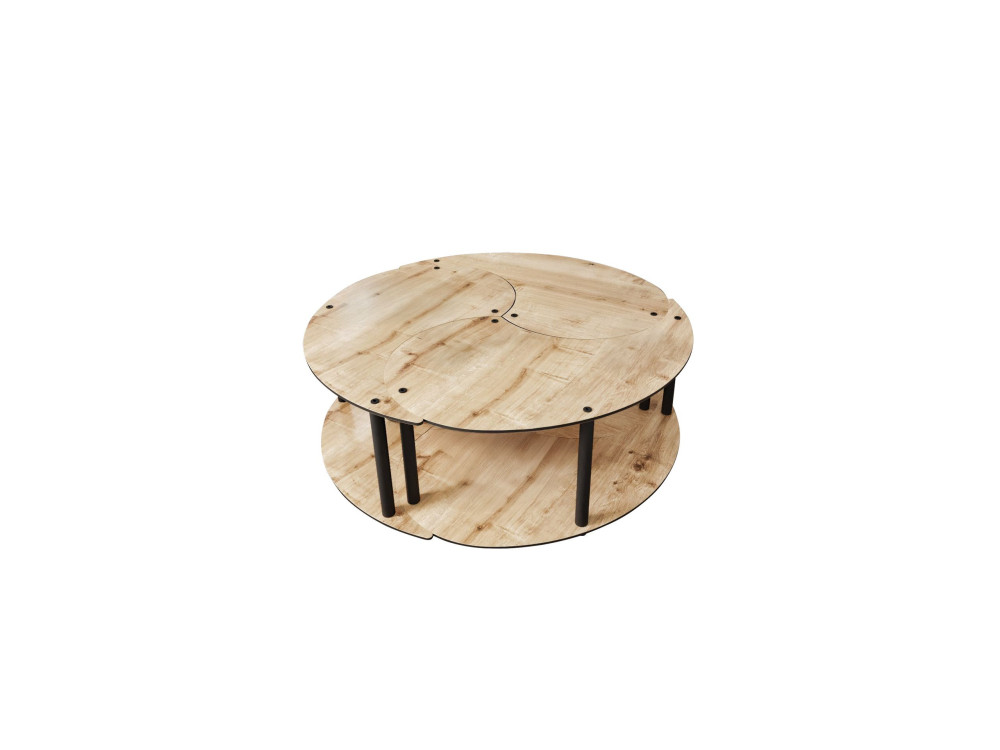 Conjunto de mesa de centro em madeira "Yin" 70 x 70 x 38 cm - Carvalho