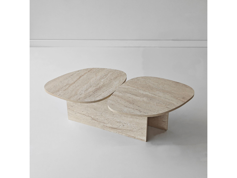 Mesa de apoio de madeira "Stones" 125 x 60 x 38 cm - Travertino