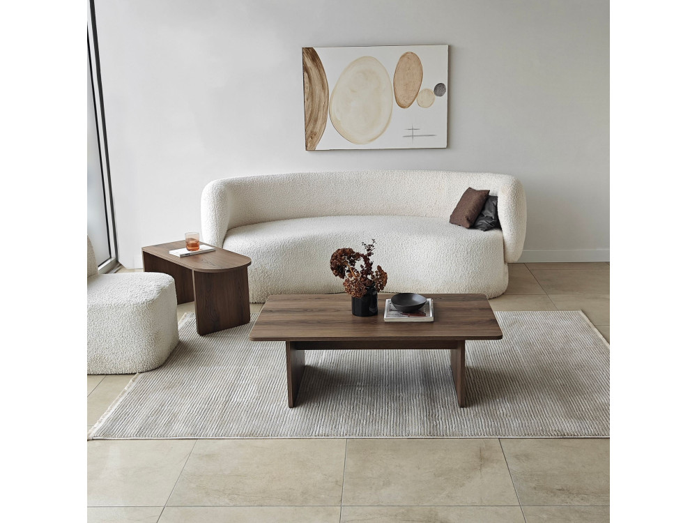 Conjunto de mesa de centro em madeira "Paris" 105 x 60 x 35 cm - Bronze