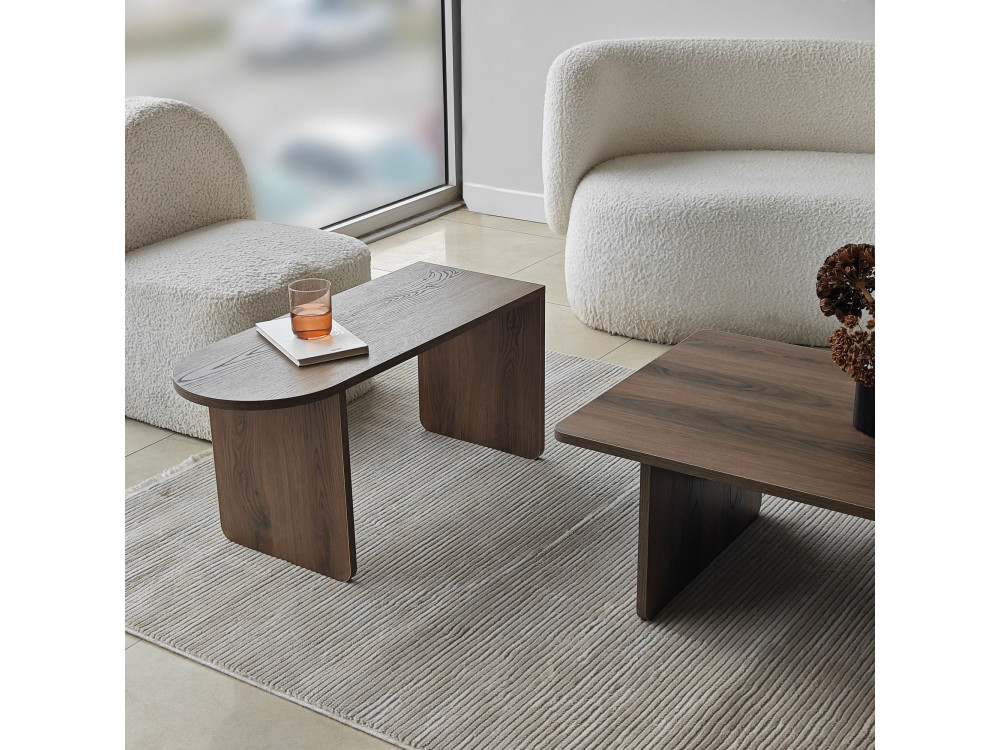 Conjunto de mesa de centro em madeira "Paris" 105 x 60 x 35 cm - Bronze