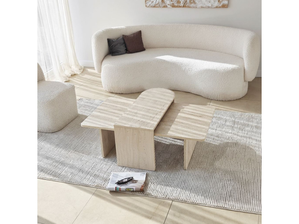 Conjunto de mesa de centro em madeira "Paris" 105 x 60 x 35 cm - Bronze