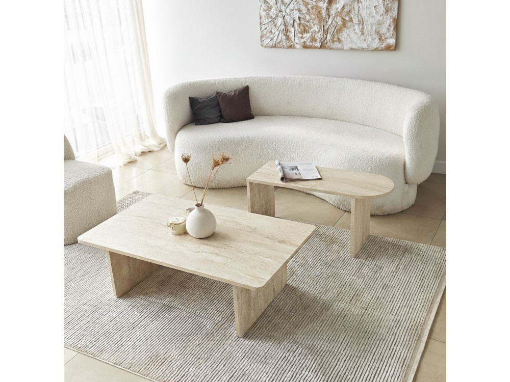 Conjunto de mesa de centro em madeira "Paris" 105 x 60 x 35 cm - Bronze