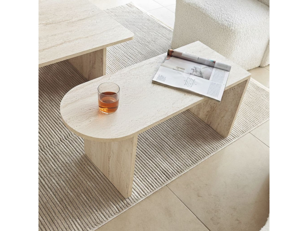 Conjunto de mesa de centro em madeira "Paris" 105 x 60 x 35 cm - Bronze