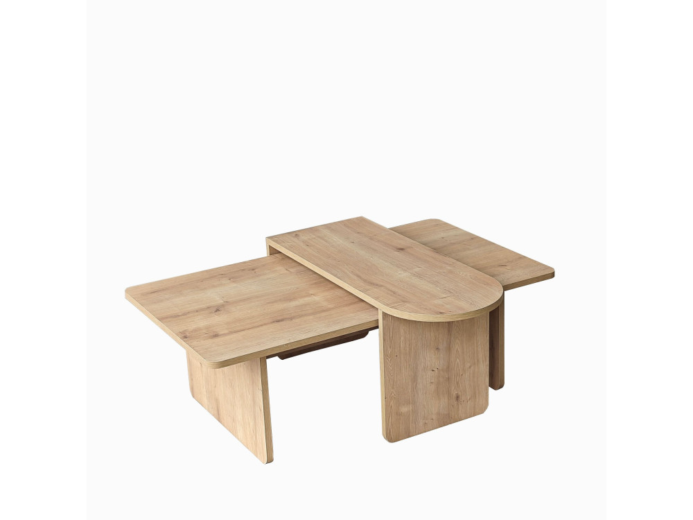 Conjunto de mesa de centro em madeira "Paris" 105 x 60 x 35 cm - Bronze