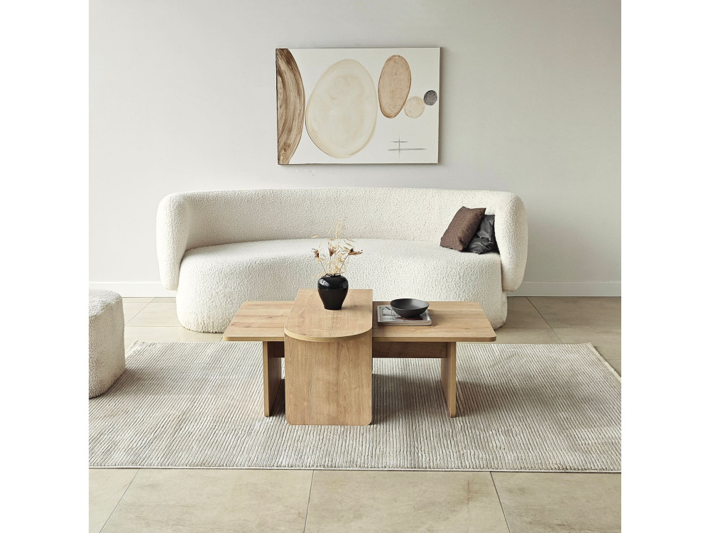 Conjunto de mesa de centro em madeira "Paris" 105 x 60 x 35 cm - Bronze
