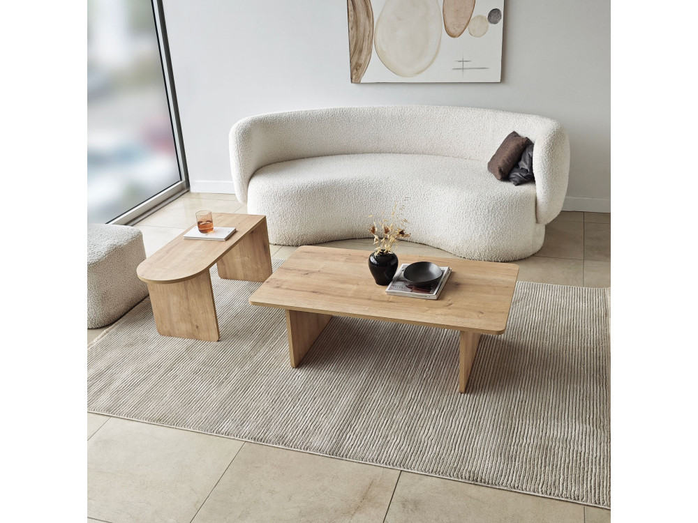Conjunto de mesa de centro em madeira "Paris" 105 x 60 x 35 cm - Bronze