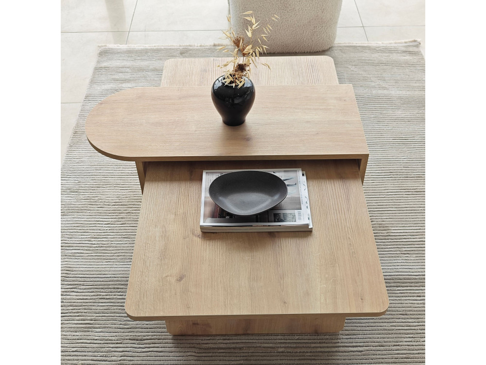 Conjunto de mesa de centro em madeira "Paris" 105 x 60 x 35 cm - Bronze